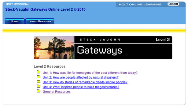 Gateways Lesson Resources
